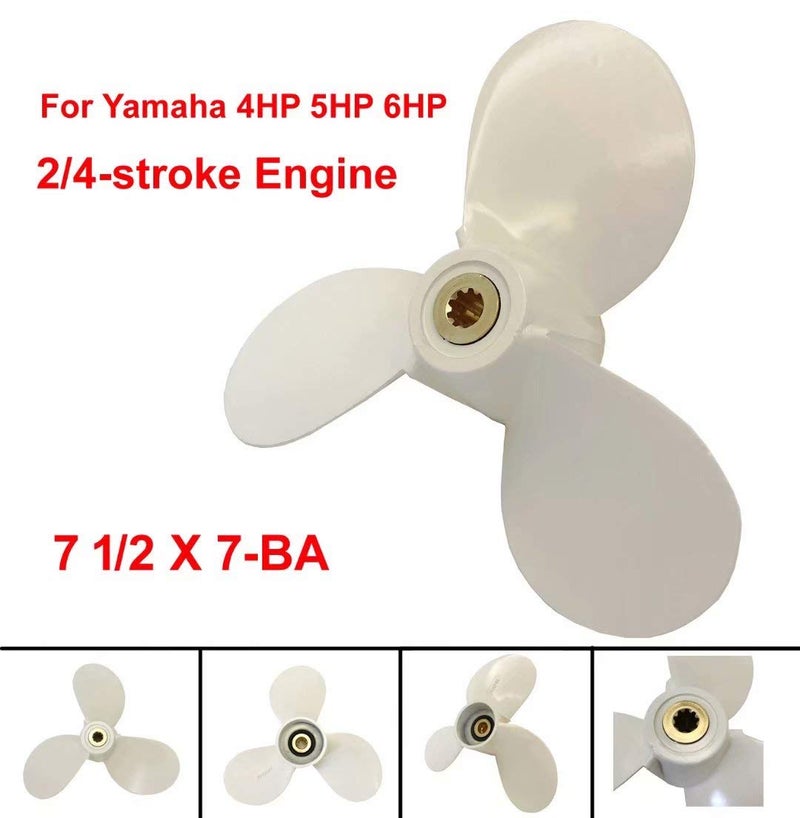 COPKINGO Boat Propeller 7 1/2x7-BA for Yamaha Outboard Motor 4HP 5HP 6HP/ Outboard Propeller for Yamaha 2/4-stroke Engine 6E0-45943-00-EL 7.5x7 - Image 2